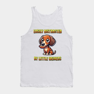 Easily Distracted By Small Weiner Dogs Dachshund Lover Tank Top